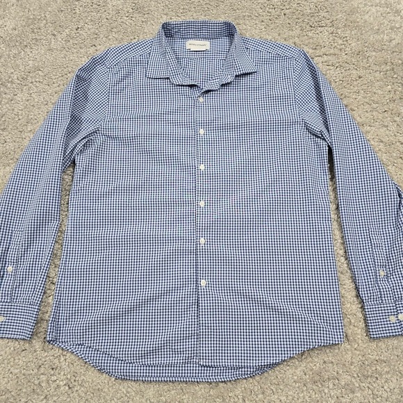 Ministry of Supply Shirt Mens XL Blue Plaid Button Up Long Sleeve Vented Office‎ - Picture 2 of 13
